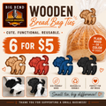 Custom Wooden Bread Bag Ties – Reusable Bag Closures | 6 for $5