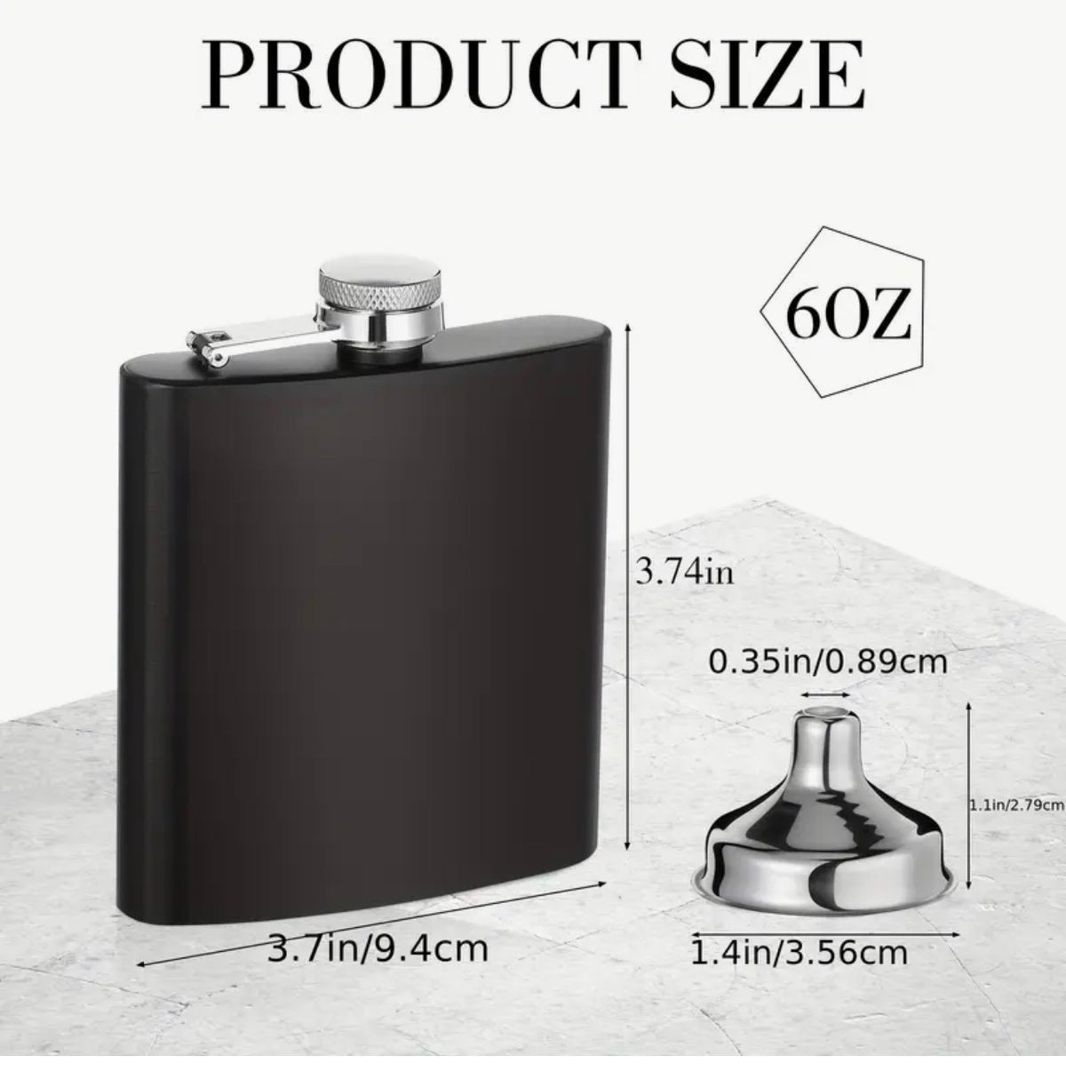 Custom Logo Engraved 6 oz Flask